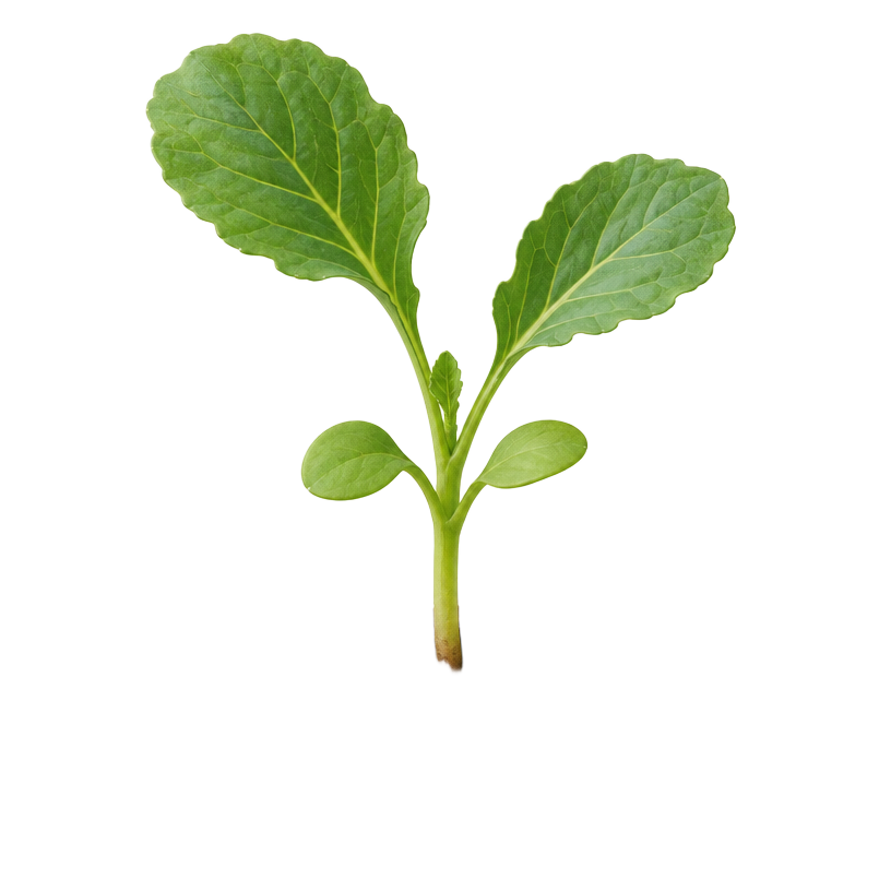 Young vegetable seedling with fresh leaves